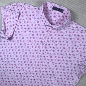 G/FORE Polo Shirt Mens Large Pink Skull Crossbones The Dunes Alligator Logo